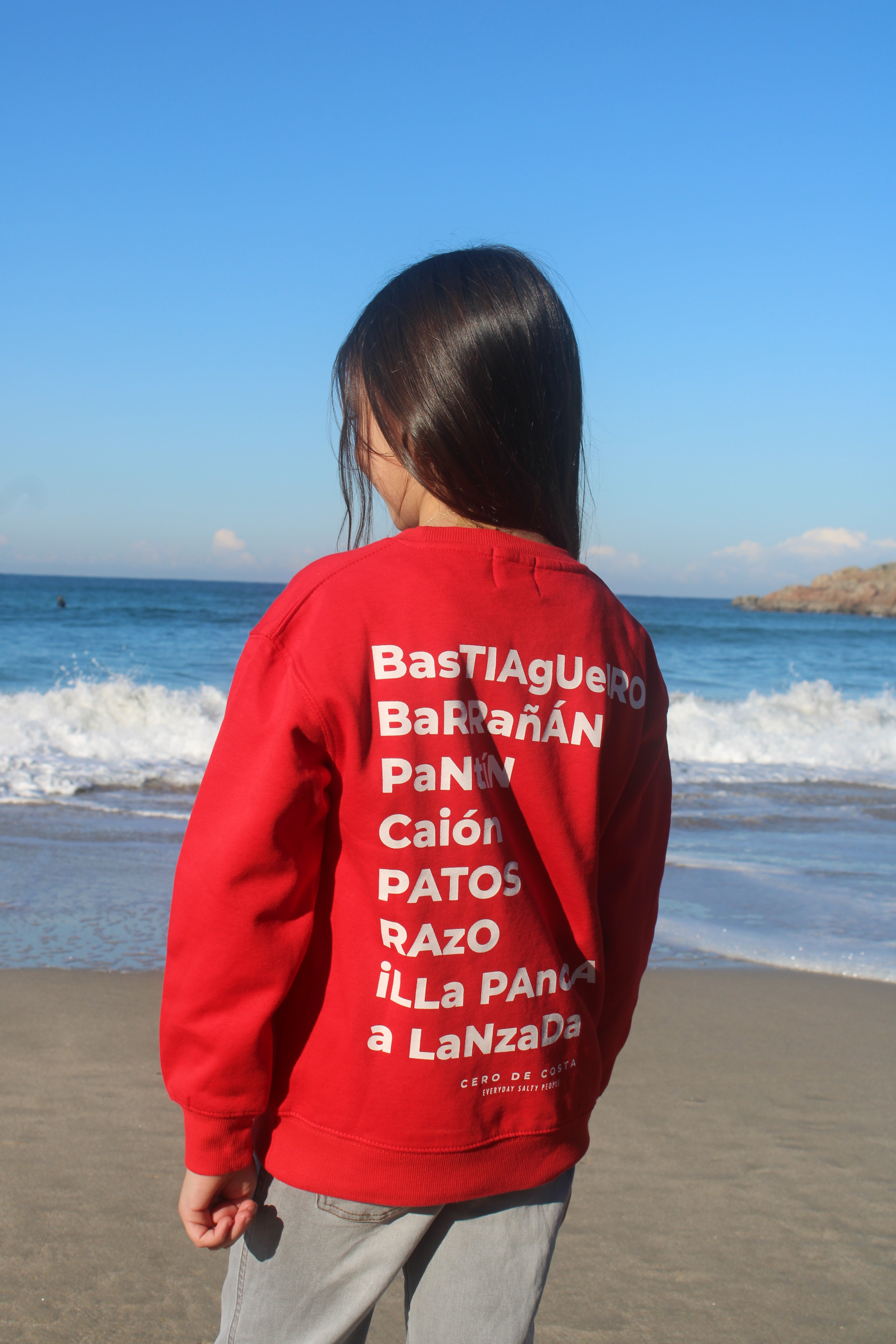SUDADERA KIDS ROJO/BLANCO PLAYAS SURF